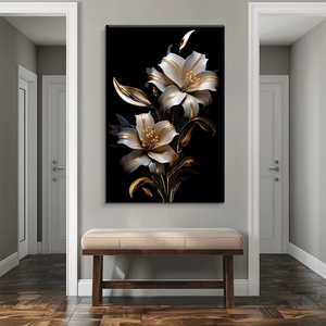 Nuova <span class=keywords><strong>Arte</strong></span> Astratta a Olio con Fiori, Stampa Digitale su Tela ad Alta Definizione, Impermeabile ed Ecologica, Decorazione per Soggiorno - Product Image 2