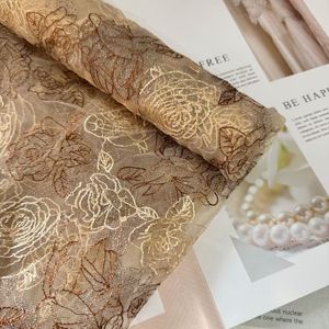 Hoa Hồng mô hình 3D hoa sequin ren vải màu hồng váy cưới Sequins sang trọng vải tuyn cô dâu đính cườm ren vải - Product Image 6