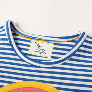 YOEHYAUL Logo personnalisé arc-en-ciel rayé coton peigné enfants robe de haute qualité 6 ans fille enfants robes pour filles décontracté - Product Image 3