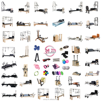 Paquete de 5 Piezas de Equipo de Pilates de Madera Maciza Resistente, Combo Profesional de Reformer y Cadillac para Pilates, para Exportación