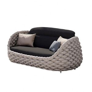 مجموعة حديثة للفناء والفناء والحدائق ، إطار معدني من الألومنيوم ، قماش بوسادة ، حبل أثاث خارجي مقاوم للماء للفنادق - Product Image 5