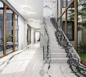 아름다운 대리석 단계 타일 홈 계단 혁신 자연 중국어 팬더 화이트 - Product Image 2