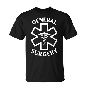T-shirt con simbolo del caduceo medico per chirurgia generale - Product Image 2