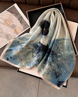Écharpe en soie personnalisée Lucky Fabric 18 momme, carrée 110*110 cm, tissée jacquard, imprimée numériquement, écharpe de luxe en soie pour femmes, fabricant OEM