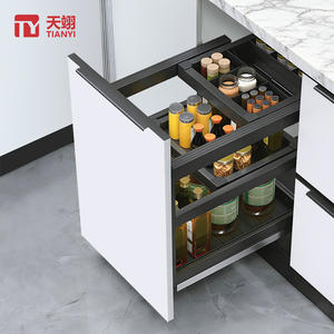 ชั้นวางเครื่องปรุงในครัวแบบดึงออกได้ 3 ชั้น ทำจากอลูมิเนียมอัลลอยด์ทันสมัย พร้อมระบบปิดแบบนุ่มนวล - Product Image 1