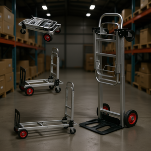 Carretilla de Mano Plegable de Aluminio con Plataforma, Capacidad de 400 Libras, Carro Industrial Plegable con Ruedas de Goma, Herramientas de Almacén - Product Image 2