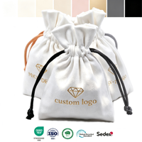Bestpackaging Sac pochette à bijoux en daim Sac pochette d'emballage de bijoux de luxe avec cordon de serrage Logo personnalisé Petit sac cadeau pour bijoux