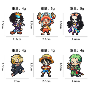 6 Nuevos Diseños de Alta Calidad, Pin Metálico de <span class=keywords><strong>Anime</strong></span> de One Piece con Luffy, Zoro, Nami y Robin, Decoración para Mochila - Product Image 3
