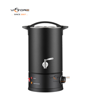 Chauffe-eau électrique 12l double paroi 304 de qualité alimentaire, seau à thé noir avec robinet en métal