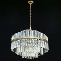 Lustre en cristal rond décoratif d'intérieur de luxe de plafonniers de salon lobby d'hôtel
