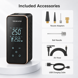 OEM ODM Portable Wireless Tire Inflator Multifunctional Car Air <b>Pump</b> With Tire Pressure Detect, Power Bank, LED Lighting & SOS - Product Image 5