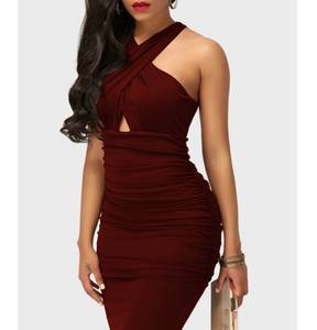 Europeo Donne Alla Moda Sexy Abito Senza Maniche Ondulato Laterale Profonda Fenditura Backless Del Vestito - Product Image 6