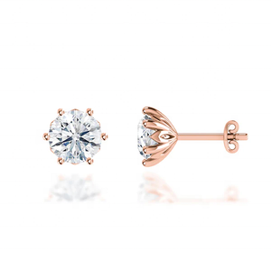 Joyería Personalizada, Nuevo Diseño Simple, Plata Fina S925, Moissanita VVS, Clásicos Aretes de Loto Certificados, Chapados en Oro para Mujeres y Hombres - Product Image 6