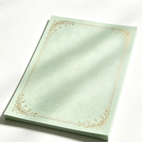 Feuille d'impression élégante à quatre coins avec estampage à chaud floral pour boîte cadeau et papier à lettres assorti