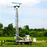 Tour d'antenne mobile télescopique 9-30M en acier galvanisé à chaud avec remorque pour la communication