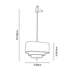 Lampadario a Sospensione Vintage in Tessuto E27 LED per Cucina, Sala da Pranzo <span class=keywords><strong>e</strong></span> <span class=keywords><strong>Soggiorno</strong></span> in Stile Wabi Sabi Giapponese - Product Image 5