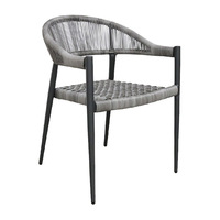 Chaise en rotin tressé marron expresso avec structure en aluminium moderne pour patio, mobilier de jardin extérieur, salle de bain, cuisine, cour d'école, parc