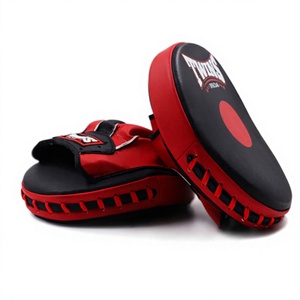 Twins Boxing <b>Focus</b> Mitts Black & Red Cowhide Leather PU Eco-Friendly Durable Fight Coach Training <b>Pads</b> Professional Workout GYM - Product Image 1