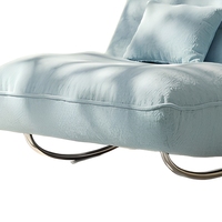 Fauteuil à bascule moderne en tissu avec base en métal courbé, canapé individuel capitonné pour salon, hôtel, café