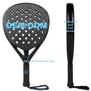 <span class=keywords><strong>Raquette</strong></span> de <span class=keywords><strong>padel</strong></span> en fibre de carbone 12K AMA SPORT, fabricant OEM de premier plan, qualité supérieure, logo personnalisé, impression 3D, système de trous intelligents - Product Image 1