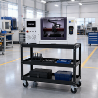 Machine de découpe laser à fibre intelligente 4040 avec axe Z à levage automatique, tête laser Au3Tech 800W, découpe rapide pour l'acier inoxydable jusqu'à 2 mm