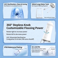 Irrigador Bucal Eléctrico Inteligente Portátil, Limpiador Dental con 4 Boquillas y 3 Modos, Irrigador Dental Recargable