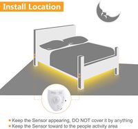 Vente en gros de bande lumineuse LED flexible à détecteur de mouvement, éclairage automatique PIR sous le lit pour chambre à coucher