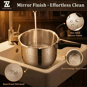 Casserole à pression en acier inoxydable de qualité supérieure de la marque Zhenneng |   Casserole de cuisine de qualité alimentaire, épaisseur 1,2 mm, poli miroir, testée LFGB - Product Image 2