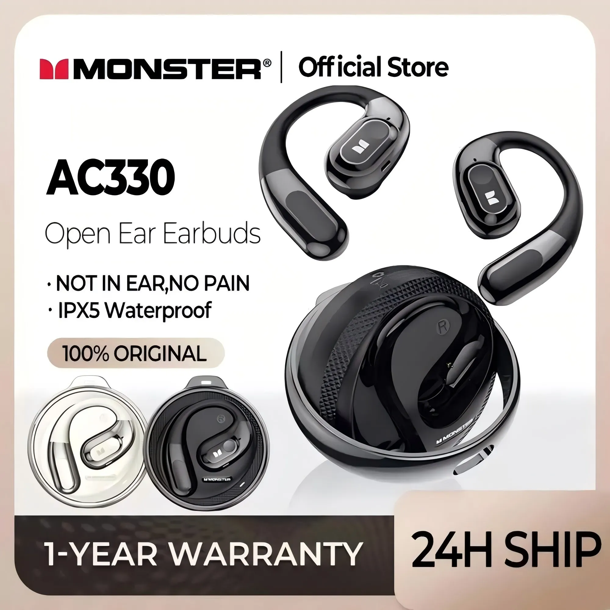 Monster AC330 BT 5.4 Earphones - Noise Cancelling & Comfort