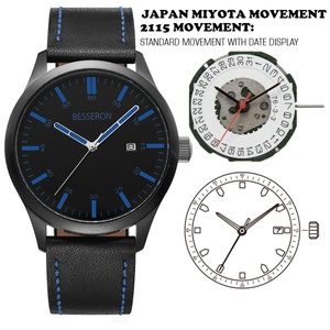 Reloj Clásico Minimalista de Cuarzo con Correa de Cuero para Hombre, Delgado, Casual de Negocios, Caja de Acero Inoxidable, Esfera de 43 mm, Pantalla Digital - Product Image 4