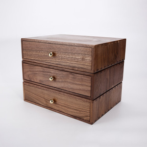 Black Walnut Solid Wood Desktop <b>Drawer</b> Box Organizer Rectangle 9cm High For Jewelry And Essential Oil Storage - Product Image 2
