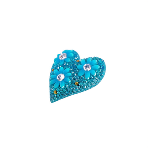 Anillo de Corazón de Cristal con Diseño de Flor de Diamantes de Imitación Azules, Chapado en Oro PVD, Acero Inoxidable 316L, Joyería Sostenible y Resistente - Product Image 2