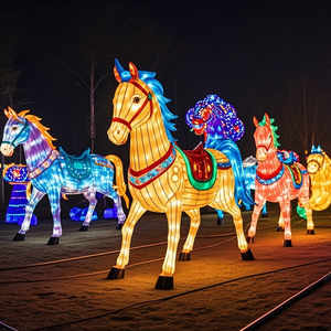 热卖耐用中国丝绸马灯手工制作传统动物形防水可重复使用装饰圣诞复活节 - Product Image 3
