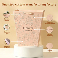 Bolsa de Papel para Empaque de Flores con Diseño Floral en Relieve, Suministros para Floristería, Bolsa para Arreglos Florales, Venta al Por Mayor