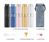 Atomiseur de voyage portable 8ml Mini vaporisateur d'eau de Cologne rechargeable Petit distributeur de liquide vide pour parfum Lotion après-rasage