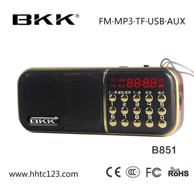 Mini FM Radio B851 Doul Memory Card Radio Speaker with Music Player(B851)