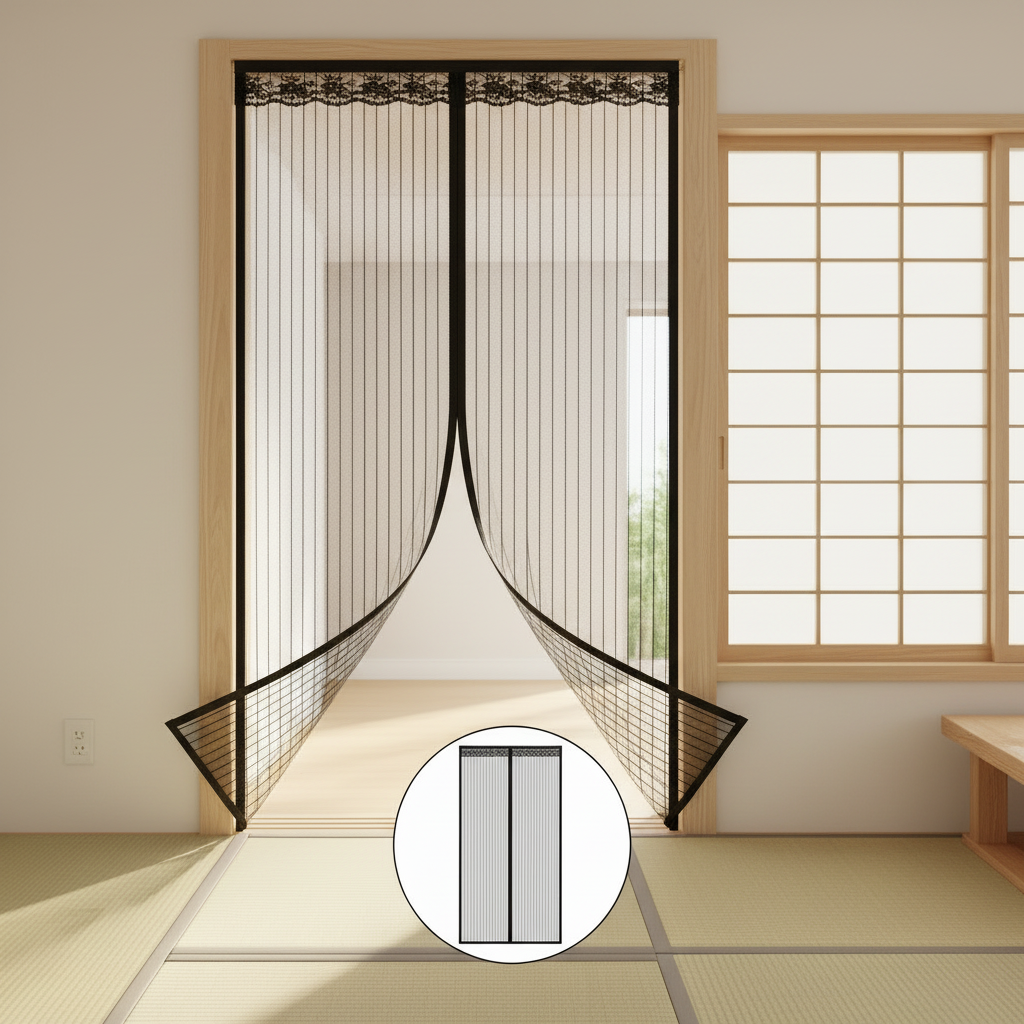 Modern Design Easy Installation Magnetic Mosquito Door Net Fly Screen Polyester Curtain With Proof Screen Door
