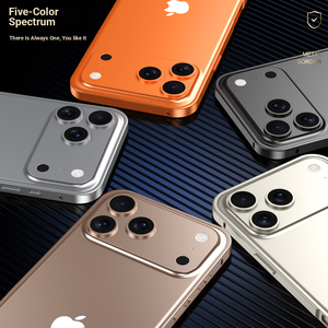 Étui en acier inoxydable pour iPhone 16/15/14/13 Pro Max, design Look Armor, cadre en aluminium, boucle hippocampe, dissipation de la chaleur, objectif - Product Image 6