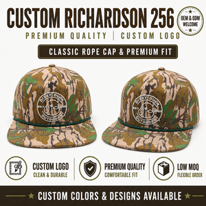Streetwear Custom Logo 5 Panel Snapback Richardson 256 Style High Quality OEM Low MOQ No Mesh <b>Flat</b> Bill Structured <b>Cap</b> <b>Men</b> - Product Image 1