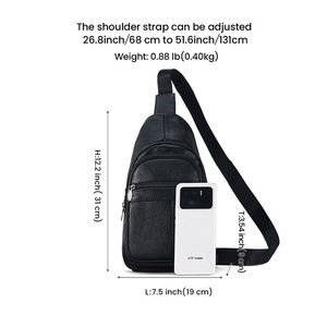 Dujiang Men's Genuine Leather Chest <b>Bag</b> Large Capacity Crossbody <b>Bag</b> Everyday Use Spring 2024 - Product Image 4