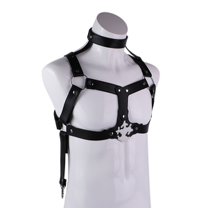 Correas de sujeción corporal con pulso eléctrico, ajustables, de cuero, con dispositivo de descarga eléctrica, lencería de bondage para juegos de dolor en pareja. - Product Image 2