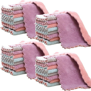 Paños de limpieza de doble cara de forro polar coral, extra grandes, gruesos, resistentes al pelusón, para ollas y sartenes, de color sólido y versátiles. - Product Image 1