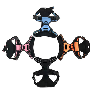 Düşük Fiyatlı Günlük Köpek Eğitimi Kişiselleştirilmiş Siyah Polyester Naylon Tasma Göğüs Tasması Nefes Alabilen Ayarlanabilir Çekişsiz Büyük Köpek - Product Image 6