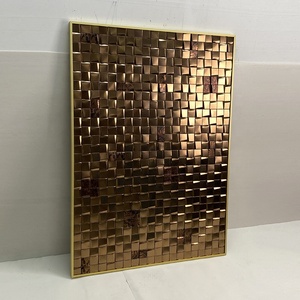 Tùy Chỉnh Sang Trọng Kim Loại Vàng Màu Hình Học Kim Loại Khảm Lớn 3D Tường Trang Trí Nội Thất Nhà Bán Buôn Khách Sạn Dự Án Hiện Đại Khung - Product Image 3