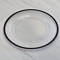 Assiettes de Présentation Rondes en Plastique Style Moderne avec Bord Doré – Vaisselle de Luxe pour Mariages et Événements