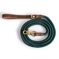 Vente en gros de maille de chien en corde tressée en nylon robuste en cuir de luxe de qualité supérieure extrêmement durable