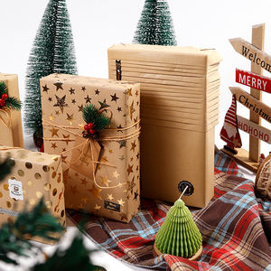 Wholesale 80g <b>Kraft</b> <b>Paper</b> 43*300cm <b>Christmas</b> Gift Luxury Custom Packaging <b>Wrapping</b> <b>Paper</b> Roll - Product Image 5