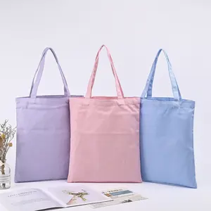 Promosyon özel baskılı pamuklu kanvas çanta güzel renk ve tasarım bez alışveriş çantası toplu eko kumaş bakkal alışveriş çantası