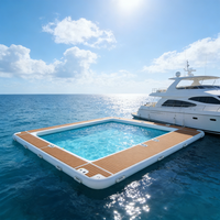 Piscine gonflable anti-méduse avec filet de protection, pont flottant portable pour la sécurité en mer, sur bateau et yacht