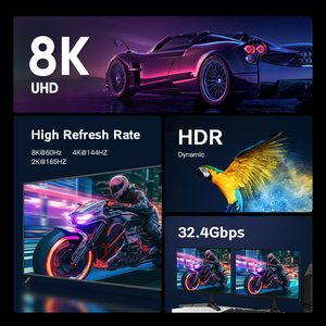 Uniean Nhà Máy Bán Buôn HD 2M 3M Div Cáp Cổng Hiển Thị Để 1.4dp 8K 60Hz Cáp 2.1 Video Cáp Cho Điện Thoại Di Động Để Tv Ps5 - Product Image 3